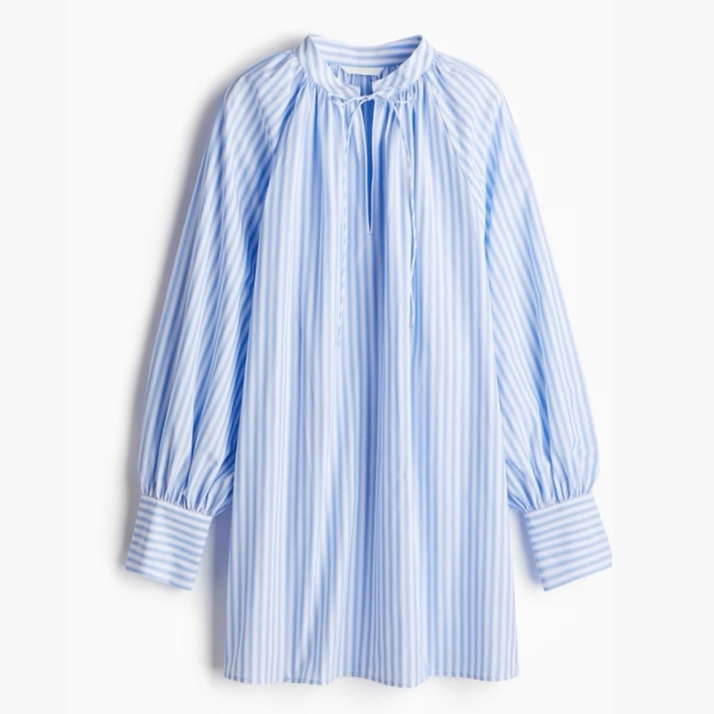 H&M Light Blue Striped Dress